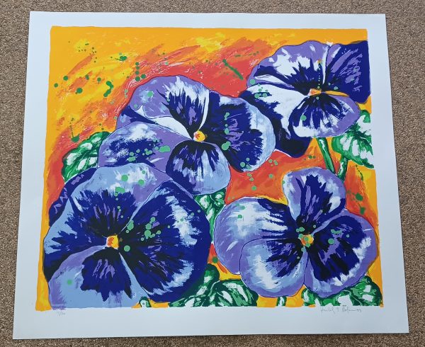 grafiek Roelof Hofman  - Blue Violet 80 x 70 cm