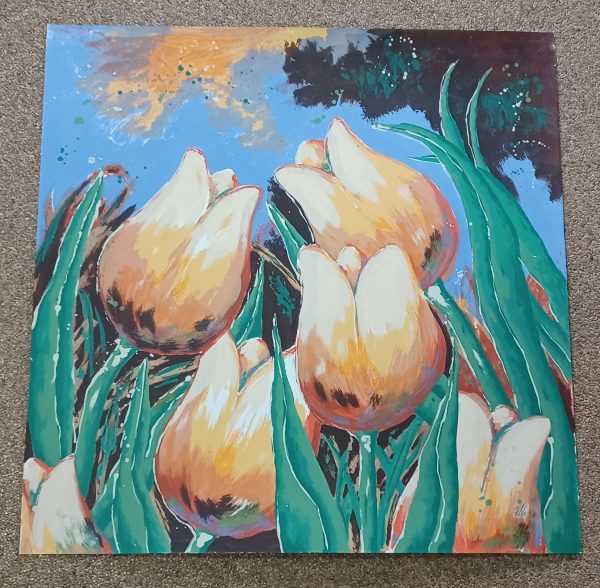 grafiek Roelof Hofman  - Tulpen III 70 x 70 cm