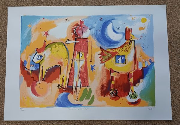 grafiek Angeles Nieto  - Gigantes y cabezudos 100 x 70 cm