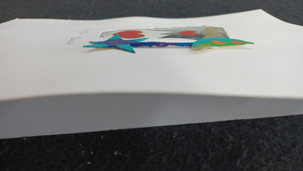 grafiek Cilia de Munnik - Ets met collage 18 x 24 cm blauwe maan - Afbeelding 3