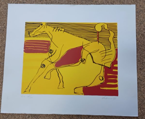 grafiek Peter Diem - Geel Paard 60 x 50 cm - Afbeelding 3