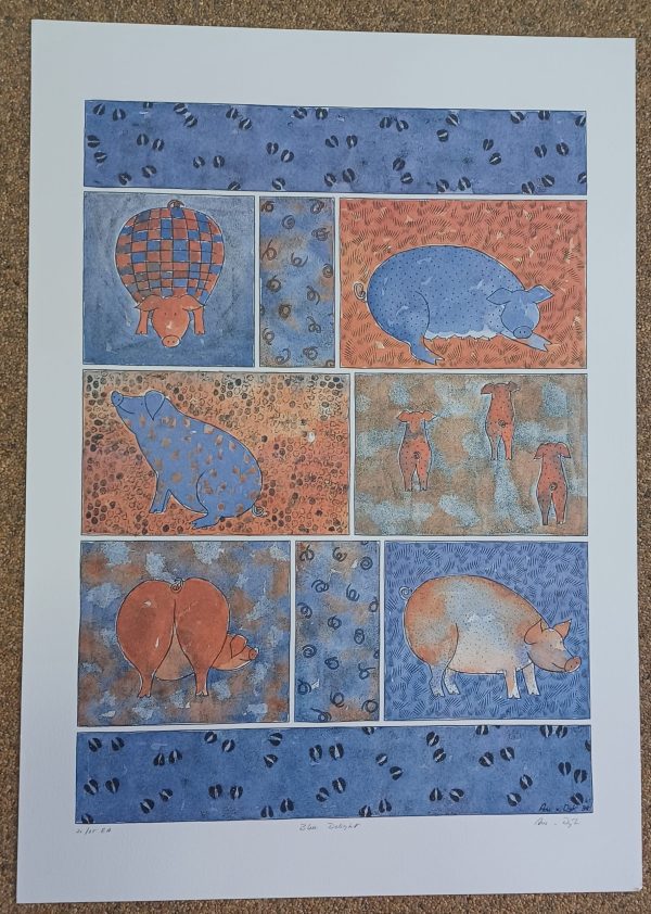 grafiek Ans van Dijk - Blue delight 65  x 92 cm