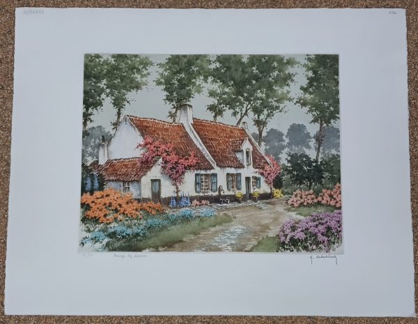 grafiek Roger Hebbelinck - Hoevetje bij damme 65 x 50 cm - Afbeelding 2