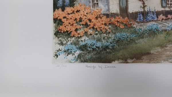 grafiek Roger Hebbelinck - Hoevetje bij damme 65 x 50 cm - Afbeelding 4