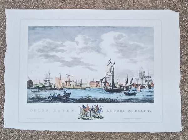 Historische prent Delfs Haven 49 x 34 cm