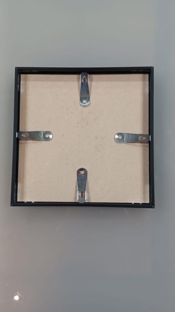 Wissellijst zwart aluminium plat profiel zonder glas 20 x 20 cm - Afbeelding 2