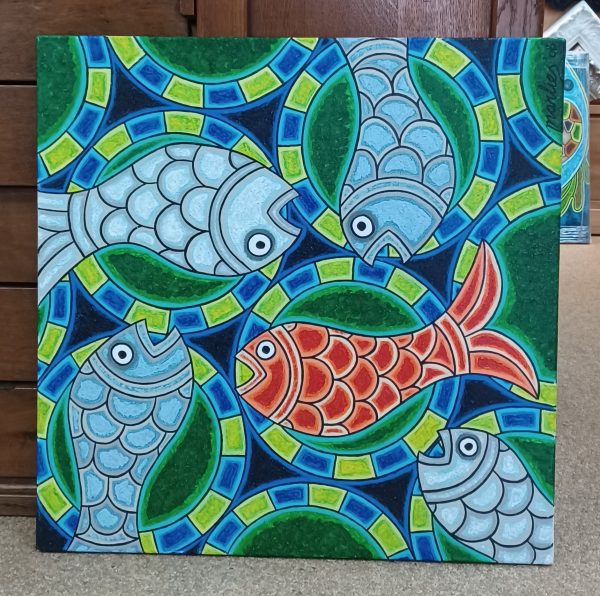 schilderij Marlies van Wezel - Smakelijk eten 60 x 60 cm - Afbeelding 2