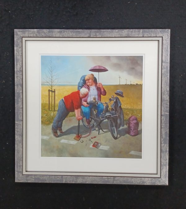 Giclee op papier Marius van Dokkum - Onder hoge druk 40 x 40 cm glasmaat