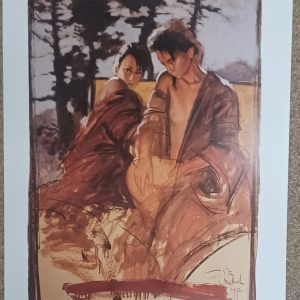 poster Art Unlimited: Nico Vrielink - tweemaal Jeane voor de bomen 60 x 80 cm