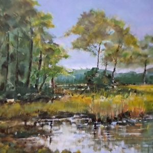 schilderij Louis Baeten - landschap met vennetje 80 x 60 cm