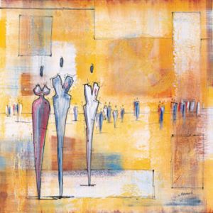 poster Universal Prints: Joram Neumark - walk on by I (orange) 60 x 60 cm