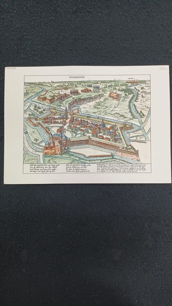 Historische (Oude) Stadsplattegrond Eyndhoven 35 x 25 cm