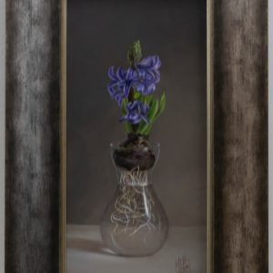 schilderij Kitty Dillen - Hyacint 20 x 40 cm