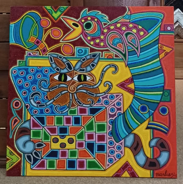 schilderij Marlies van Wezel - Als muziek in de oren 70 x 70 cm - Afbeelding 3