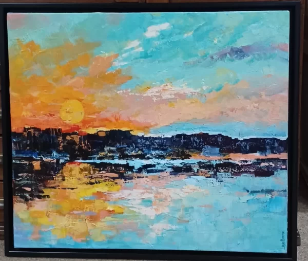 Schilderij Louis Baeten - Sunset 70 x 60 cm - Afbeelding 3