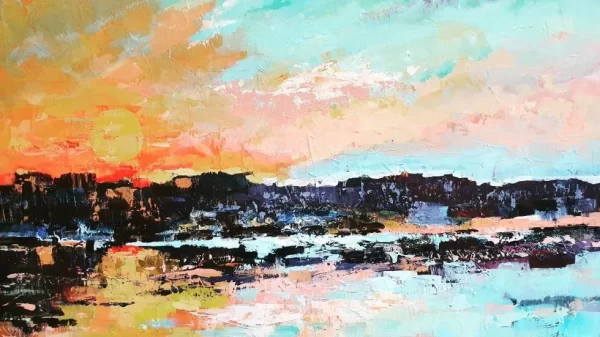 Schilderij Louis Baeten - Sunset 70 x 60 cm