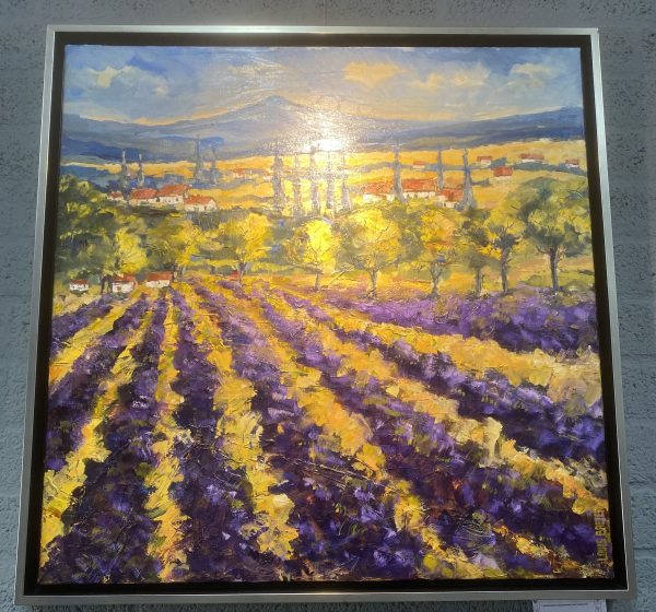 schilderij Louis Baeten - Lavendelvelden 80 x 80 cm - Afbeelding 2