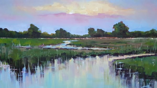 schilderij Louis Baeten - Brabants ven 90 x 70 cm - Afbeelding 2