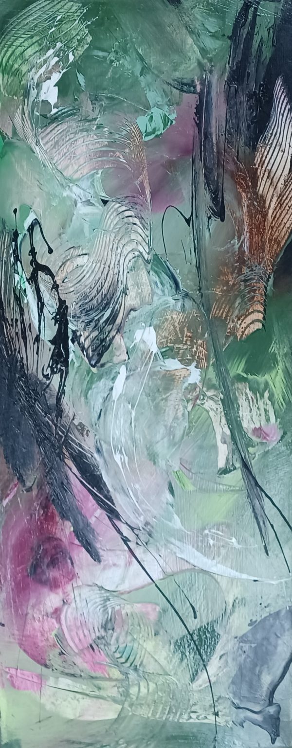 schilderij Christiane Middendorf - Grashüpfer VI 40 x 100 cm - Afbeelding 2