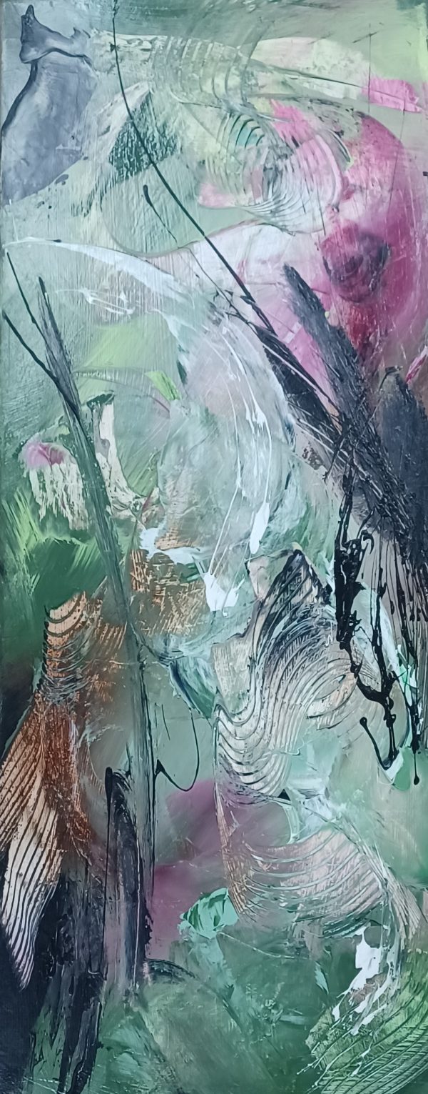 schilderij Christiane Middendorf - Grashüpfer VI 40 x 100 cm - Afbeelding 3