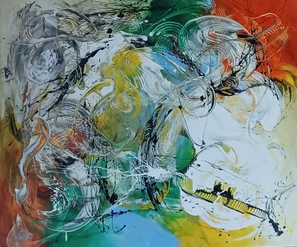 schilderij Christiane Middendorf - Quick Step III 100 x 120 cm - Afbeelding 2