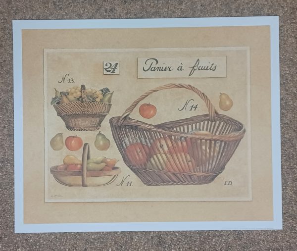 poster Universal Prints: Laurence David - Panier á Fruits 45 x 36 cm