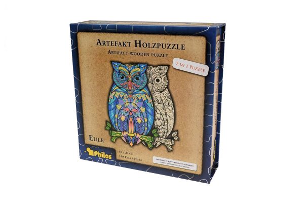 houten puzzel Philos - Artefact 2 in 1 uil (199) - Afbeelding 2