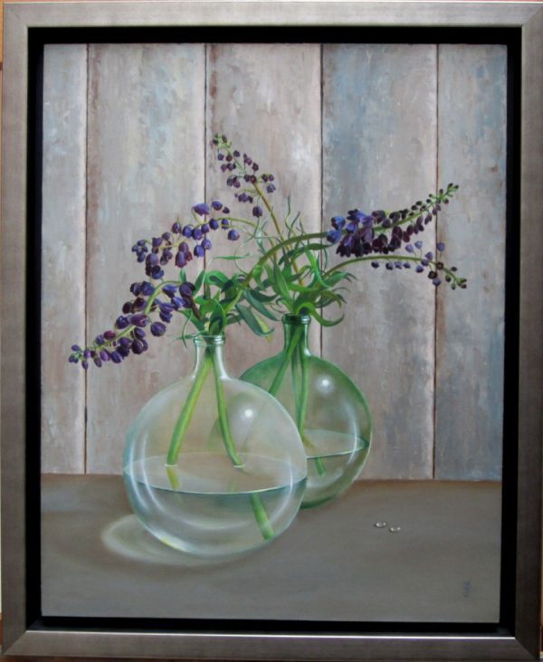 schilderij Tineke Teunis - Groen glas 40 x 50 cm