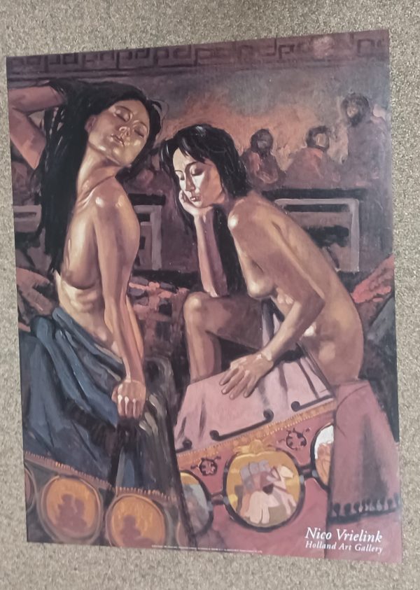 poster Art Unlimited: Nico Vrielink - Tweemaal Jeane met doek 60 x 80 cm
