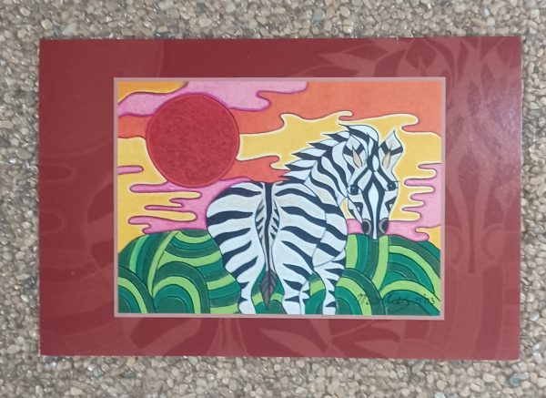 kaart Marlies van Wezel – “Zebra bij nacht” 12 x 18 cm