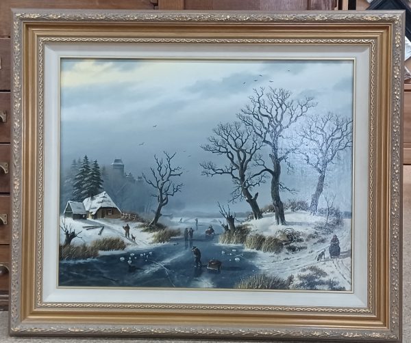 schilderij J. Vrolijk - winterlandschap 68 x 54 cm