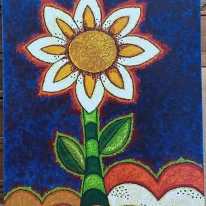schilderij Marlies van Wezel - bloem 50 x 60 cm