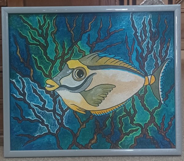 schilderij Marlies van Wezel - Fish 60 x 50 cm