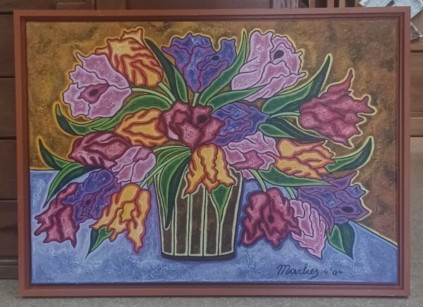 schilderij Marlies van Wezel - Tulips 70 x 50 cm