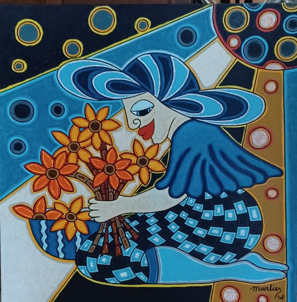 schilderij Marlies van Wezel - in love 80 x 80 cm