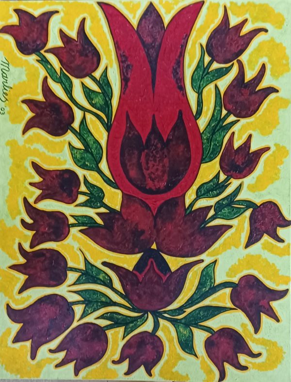 schilderij Marlies van Wezel - Tulpenboom 70 x 90 cm