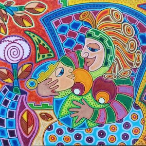 schilderij Marlies van Wezel - Ik heb je lief 90 x 70 cm