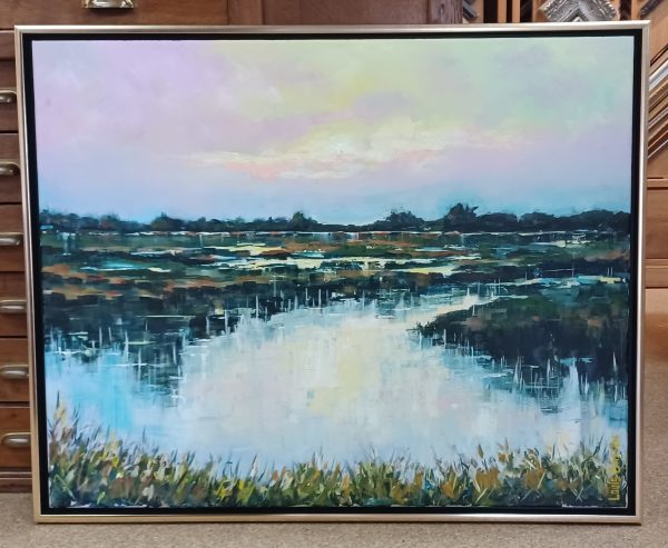 schilderij Louis Baeten - Ven in Brabant 100 x 80 cm - Afbeelding 2