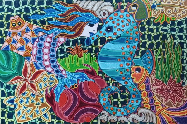 schilderij Marlies van Wezel - Vangst van de dag 120 x 80 cm