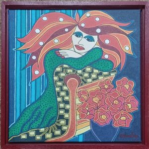 Giclee Marlies van Wezel - Droomboeket 36.5 x 36.5 cm