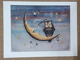 poster Art House Rainer Hercks - Gute Nacht geschichten erzähler (Welterusten verteller)80 x 60 cm