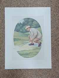 poster Ricordi L. Rigo – Golf (hurkende man) 30 x 40 cm