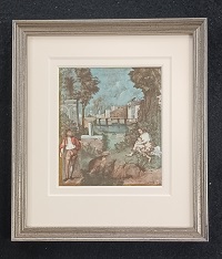 ets Giorgione - ‘La Tempesta’ (ongeveer) 17 x 20 cm glasmaat