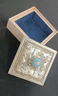 juwelenkistje Oud zilver met white wash 21 x 21 cm - Afbeelding 3