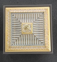 juwelenkistje zwart deksel ornament blauw/goud 19.5 x 19.5 cm - Afbeelding 3