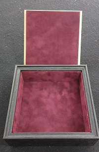 juwelenkistje zwart deksel ornament blauw/goud 19.5 x 19.5 cm - Afbeelding 2